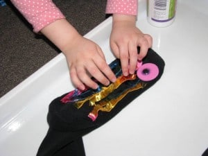 Making sock puppets Imaginative play prop