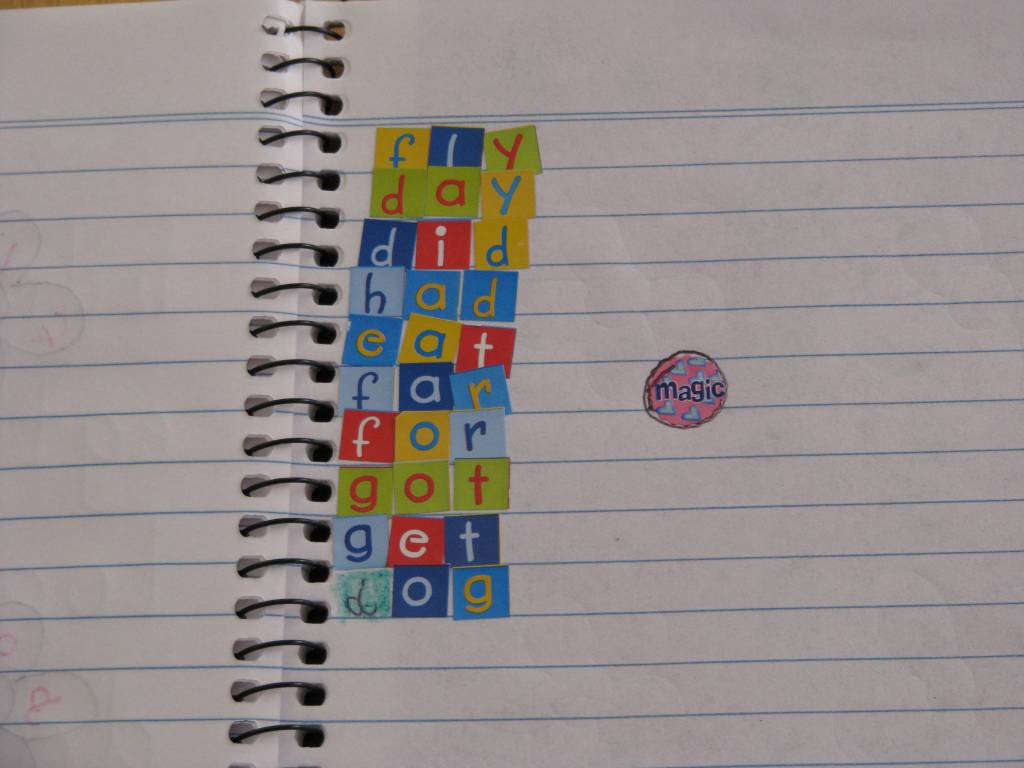 sight list using in the sticky words letters to  the and words make up sight word down foam book