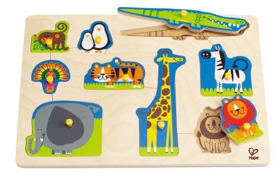 Hape Wild Animals Peg Puzzle 9 piece