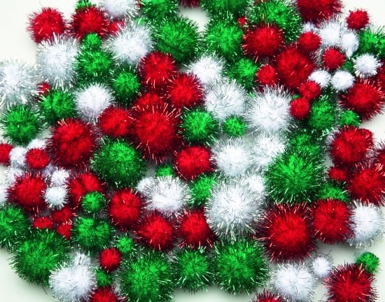 Christmas Glitter Pom Poms