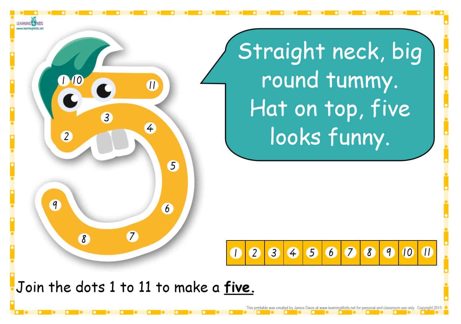 Dot-to-Dot Number Rhyme Charts (Standard Print) | Learning 4 Kids