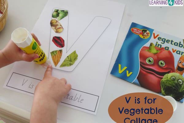 V is for Vegetables Letter V Activity | Learning 4 Kids