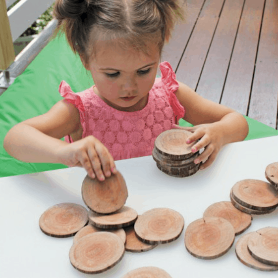 ed & cate™ Natural Wooden Tree Cookies Set of 30 Learning 4 Kids