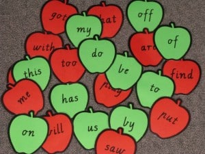 Apple Theme Sight Word Cards