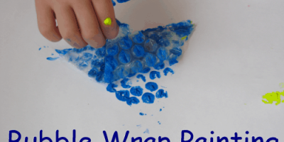 Shapes bubble wrap painting