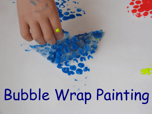 Shapes bubble wrap painting
