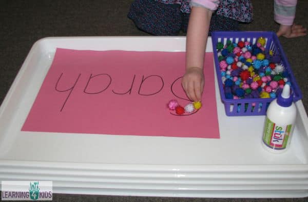 activity for recognising letters in name