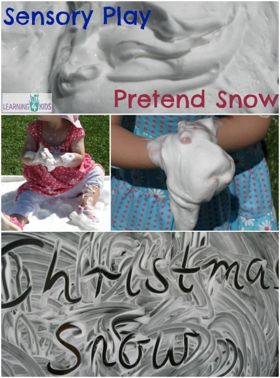 Sensory Play with Pretend Snow