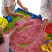 how to set up a sensory rice table or tub