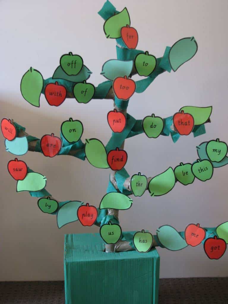 Apple Sight Word Activity with Paper Mache Tree | Learning 4 Kids