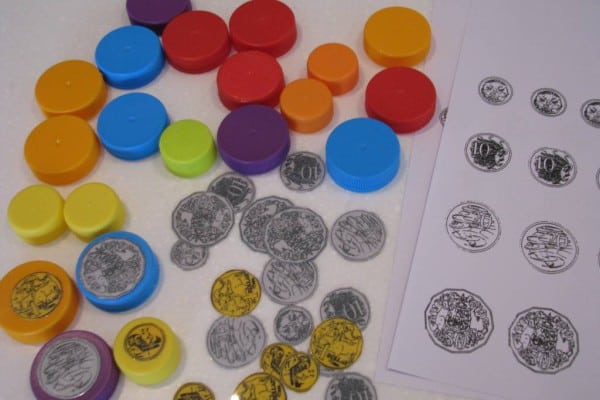 Make Your Own Bottle Top Money | Learning 4 Kids