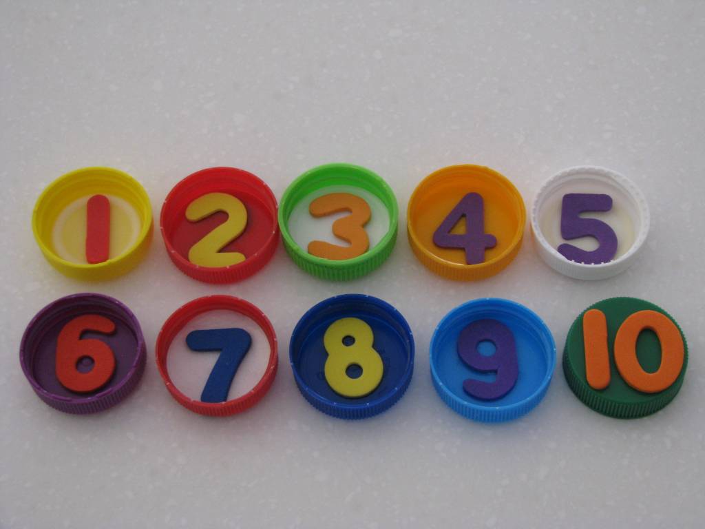 Painting with Homemade Number Stamps