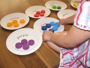 Sorting Coloured Bottle Tops3