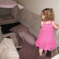 using cushions to create an obstacle course