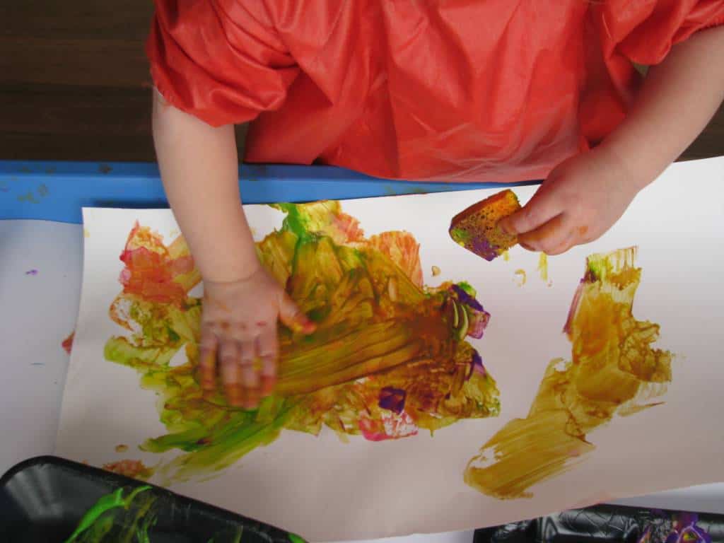 Sponge Painting Process Art - Busy Toddler