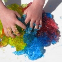 make a rainbow with jelly