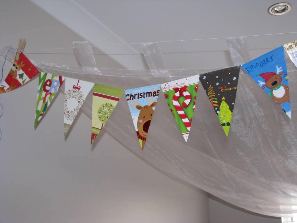 Recycled Christmas Card Garland