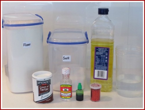 Minty Candy Cane Scented Play Dough Ingredients