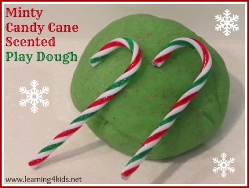 Easy Candy Cane Playdough Recipe - pine cones and primers