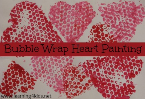 Bubble Wrap Heart Painting