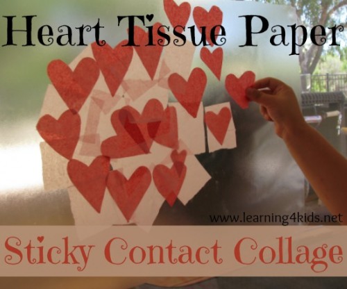 Heart Tissue Paper Sticky Contact Collage