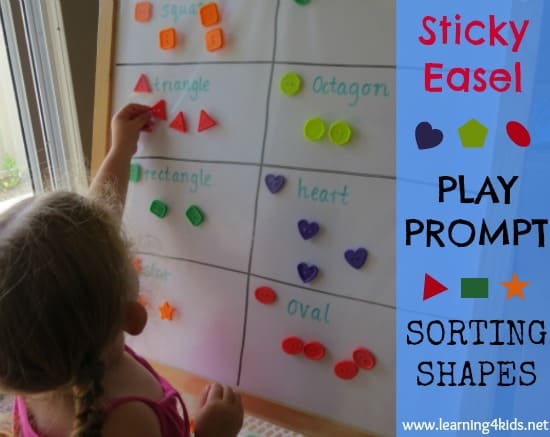 Sticky Easel Play Prompt - Sorting Shapes