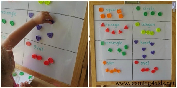 Learning about shapes - activities for kids