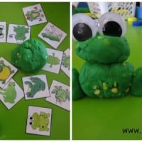 Creating Speckled Frogs with play dough