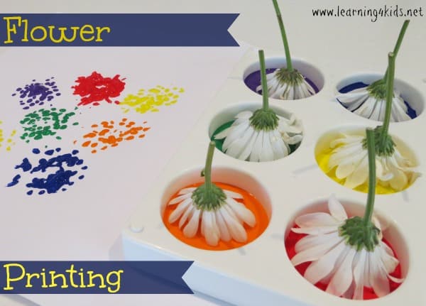 Flower Printing - Painting activities for kids and toddlers