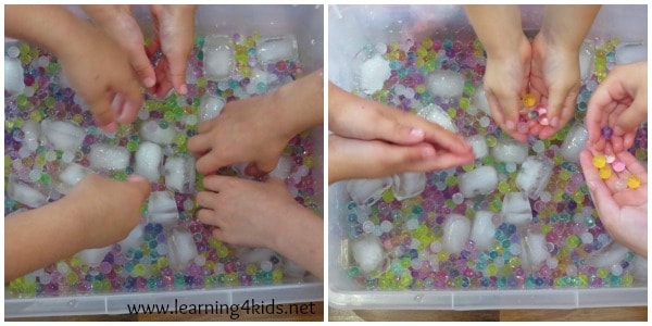 let's play - water beads and ice