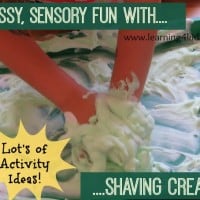 Shaving Cream Activity Tray for sensory play fun