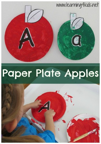 Apple Activities Paper Plate Apples - Letter A crafts