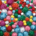 Glitter Pom Poms Pack of 200