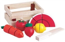 Santoys Pre-cut Wooden Fruit and Vegetable Set 14 Pieces