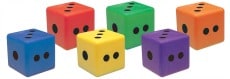 Moulded Foam Dot Dice 6 Pieces