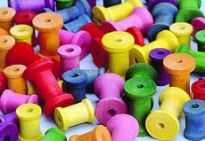 Coloured Wood Spools Pack of 50