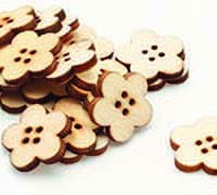 Wooden Flower Buttons