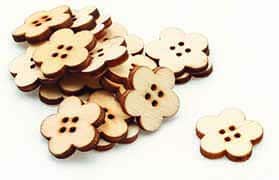 Wooden Flower Buttons