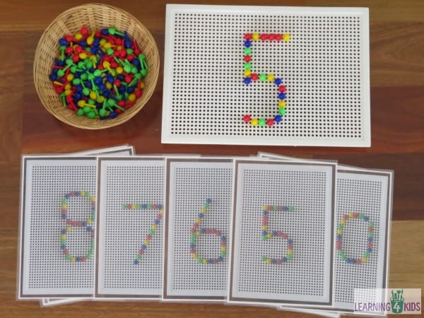 Invitation to play number peg boards