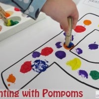 Letter P Activities - Painting with Pompoms