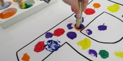 Letter P Activities - Painting with Pompoms