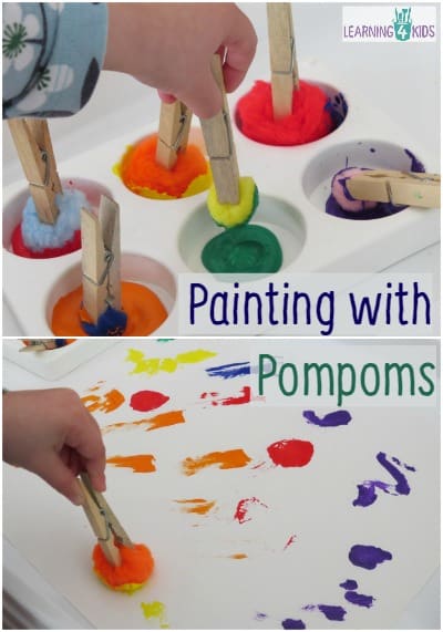 Letter P Activity - Painting with Pompoms