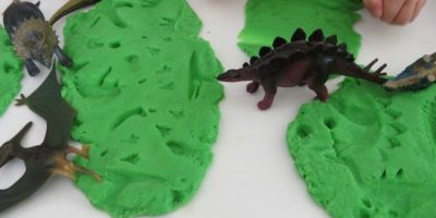 Play Dough Dinosaur Printing