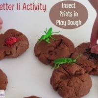 Letter I Activity - Insect Prints in Play Dough