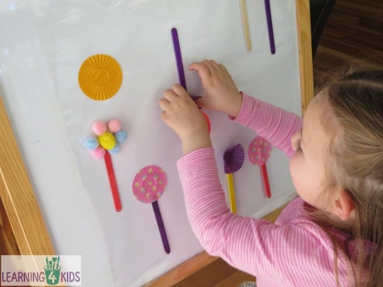 Sticky Easel Spring Garden Activity
