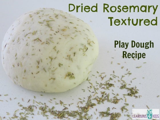 Dried Rosemary Textured Play Dough Recipe by Learning 4 Kids