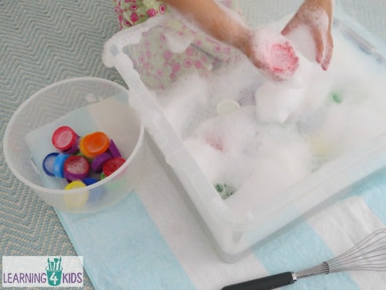 Sensory bubble and bottle top soup