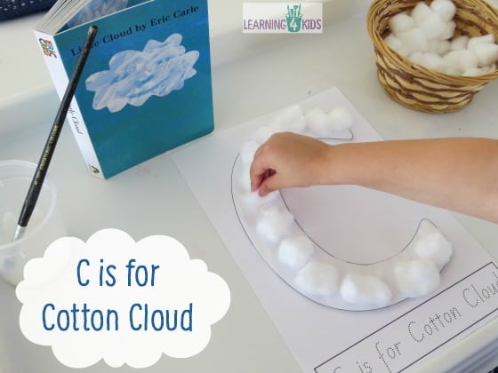 Letter C Activity - C is for Cotton Cloud by Learning 4 Kids