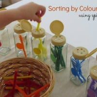 Sorting by colour using spice jars by learning 4 kids