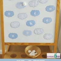 Cloud spotting on the Easel - letter C activity by learning 4 kids